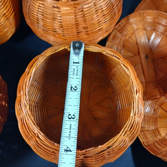 Vintage Wicker Pumpkins Candy Storage Set of 4 - Picture 7 of 10
